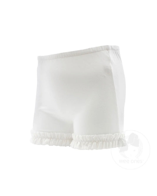 Wundershorts Ruffle Shorts in White