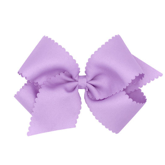 King Grosgrain Hair Bow – Scalloped Edge