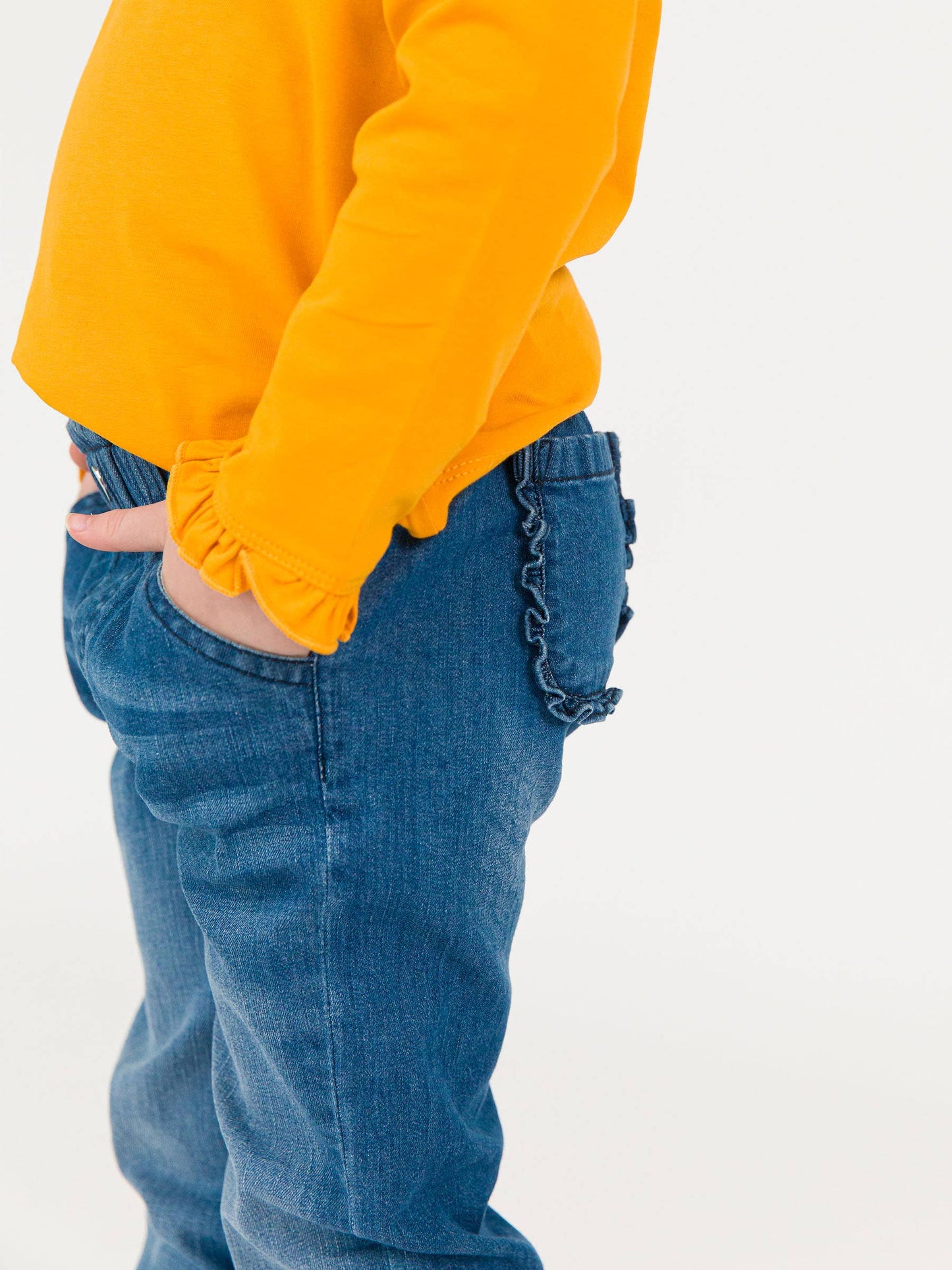 Girls Ruffle Straight Leg Jeans
