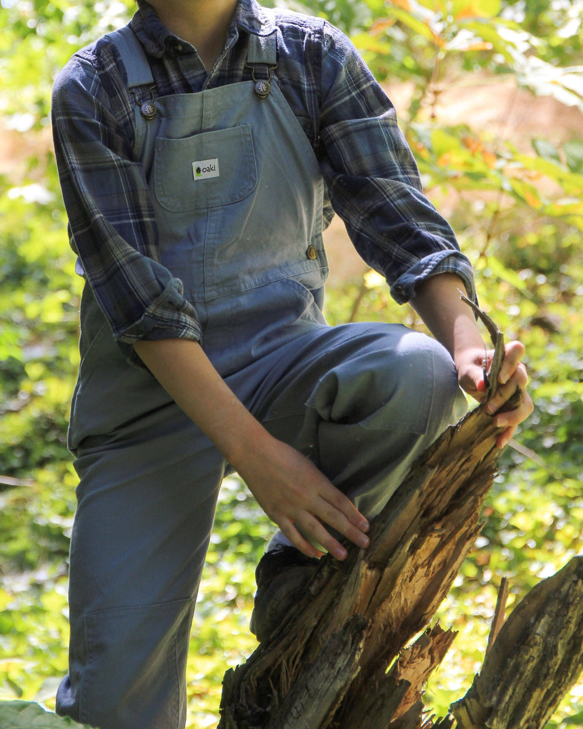 Oaki Duck Washed Cotton Overalls - Poppyseed Blue