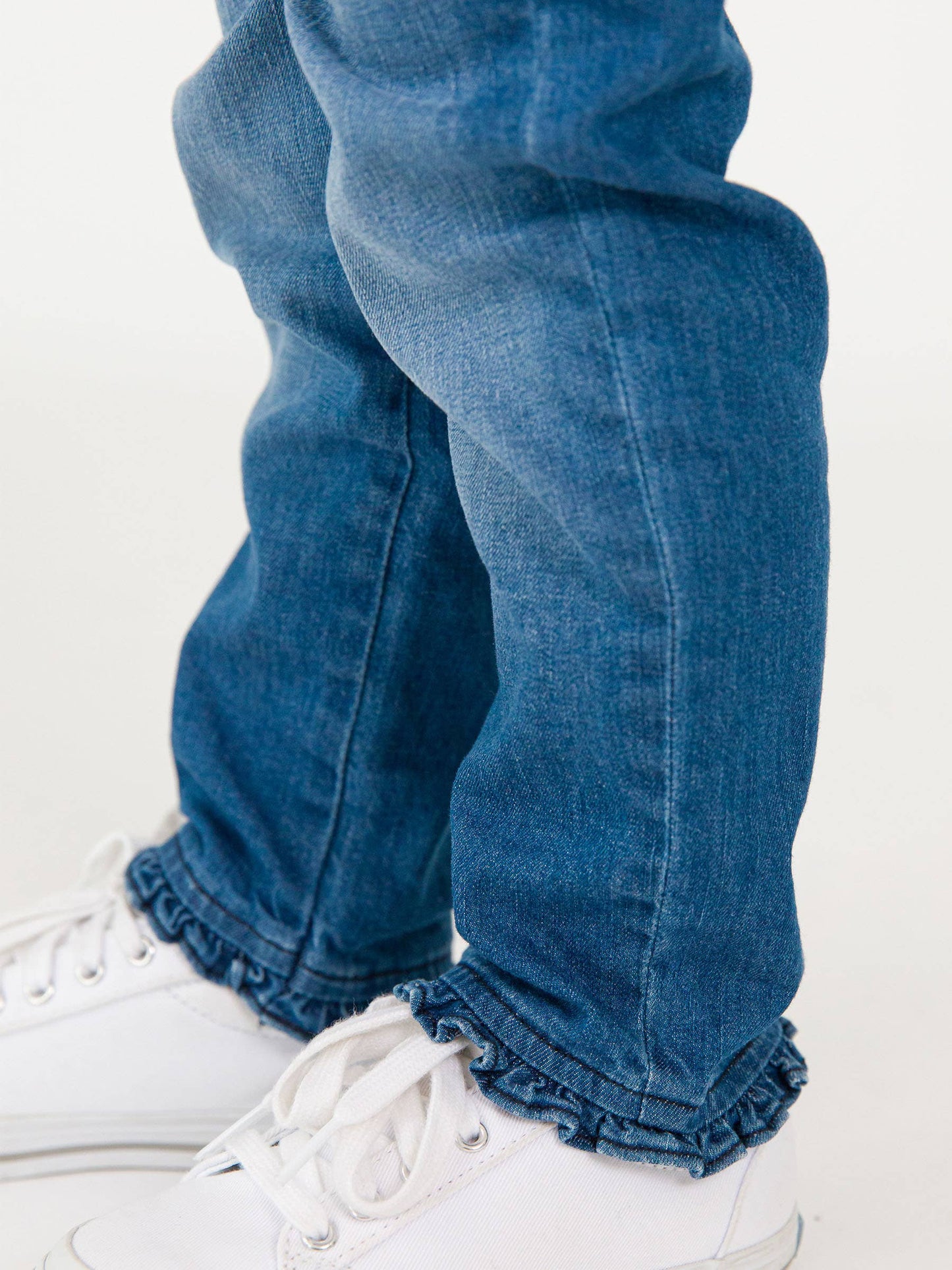 Girls Ruffle Straight Leg Jeans