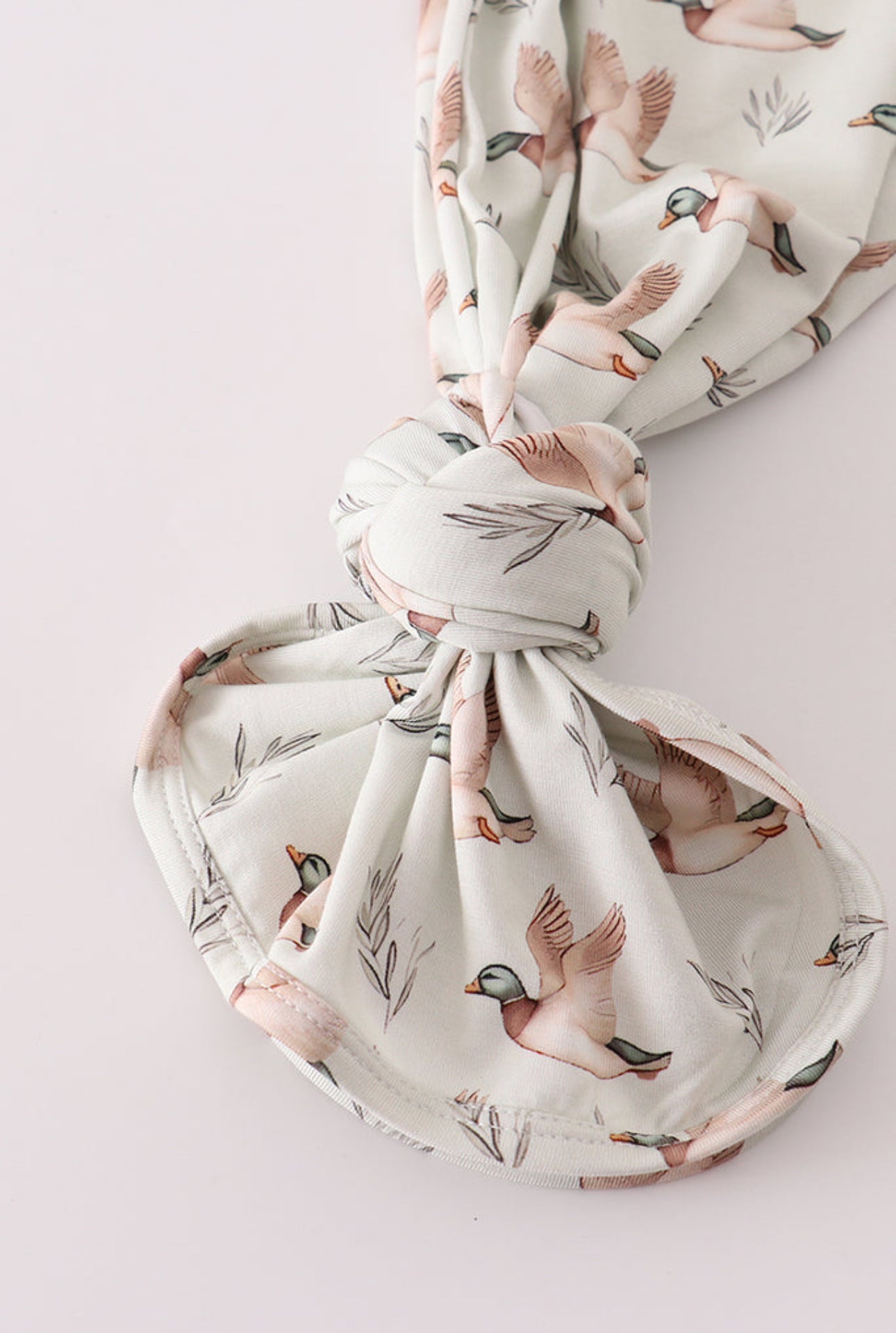 Duck Print Knotted Gown & Hat Set