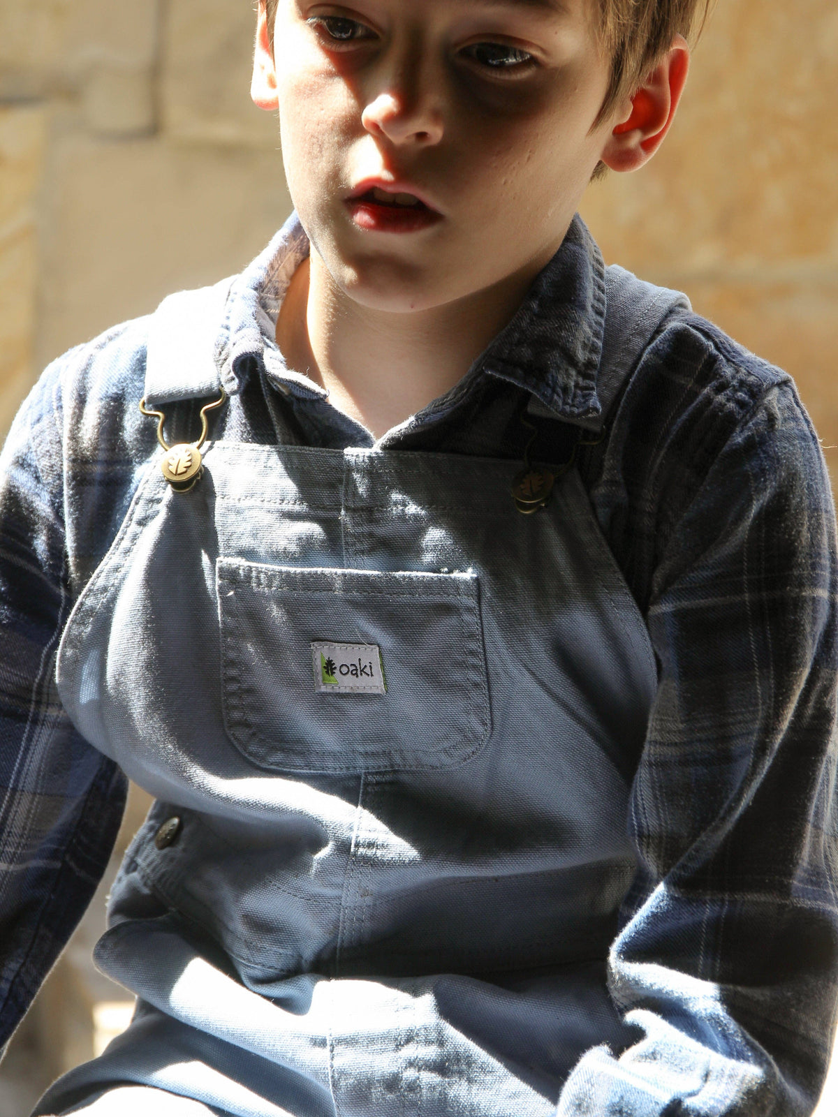 Oaki Duck Washed Cotton Overalls - Poppyseed Blue