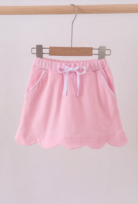 Amelia Scalloped Skort - Pink