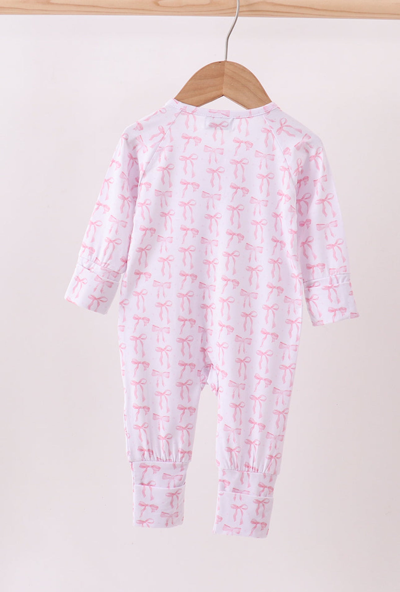 Pink Bow Ruffle Zipper Pajama
