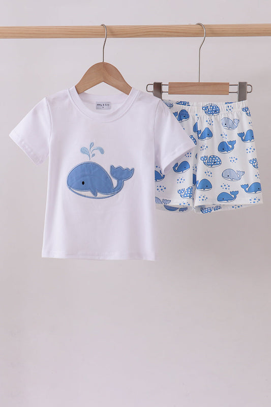 Blue Harbor Whale Shorts Set