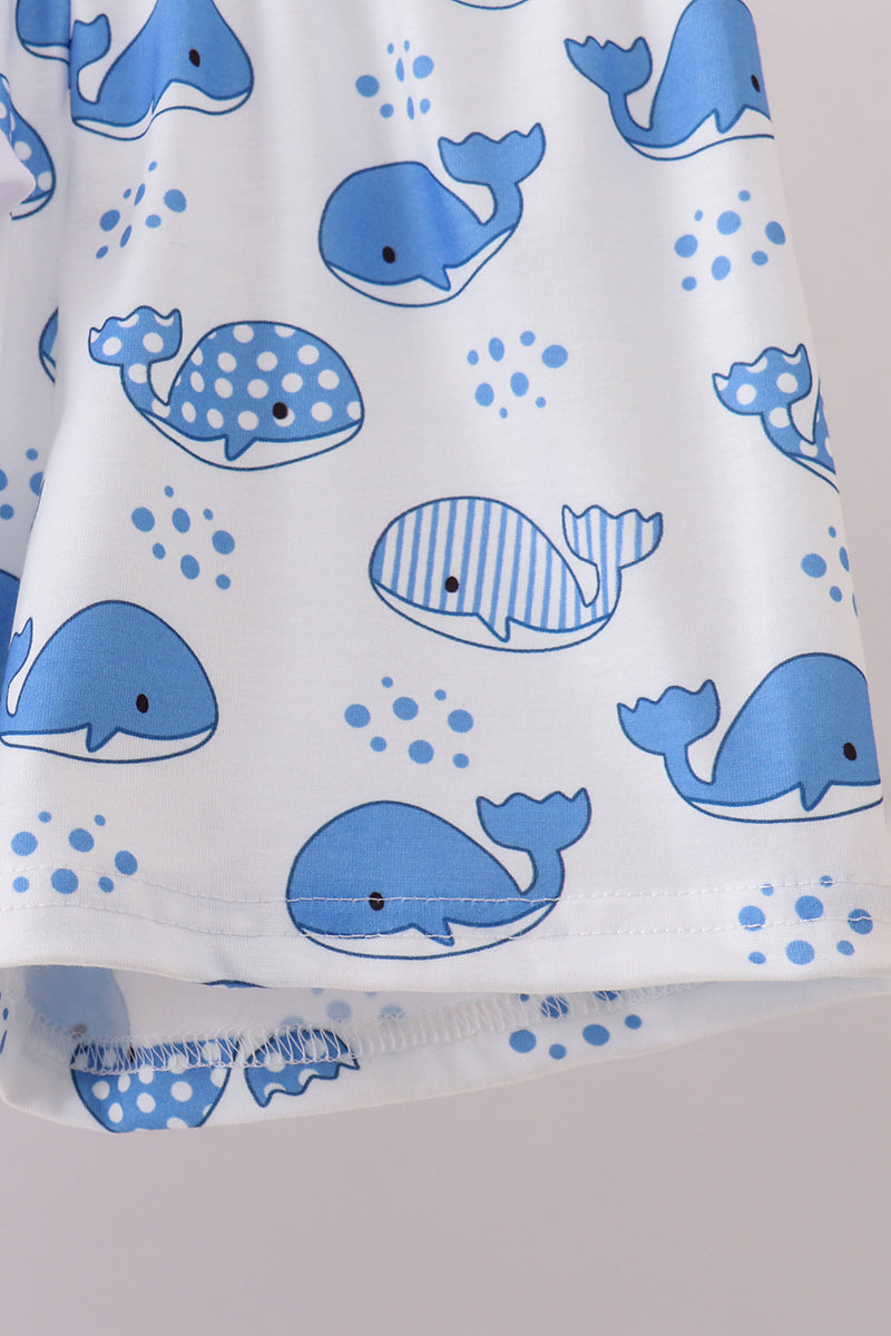Blue Harbor Whale Shorts Set