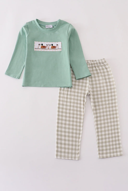 Duck Smocked Pants Set