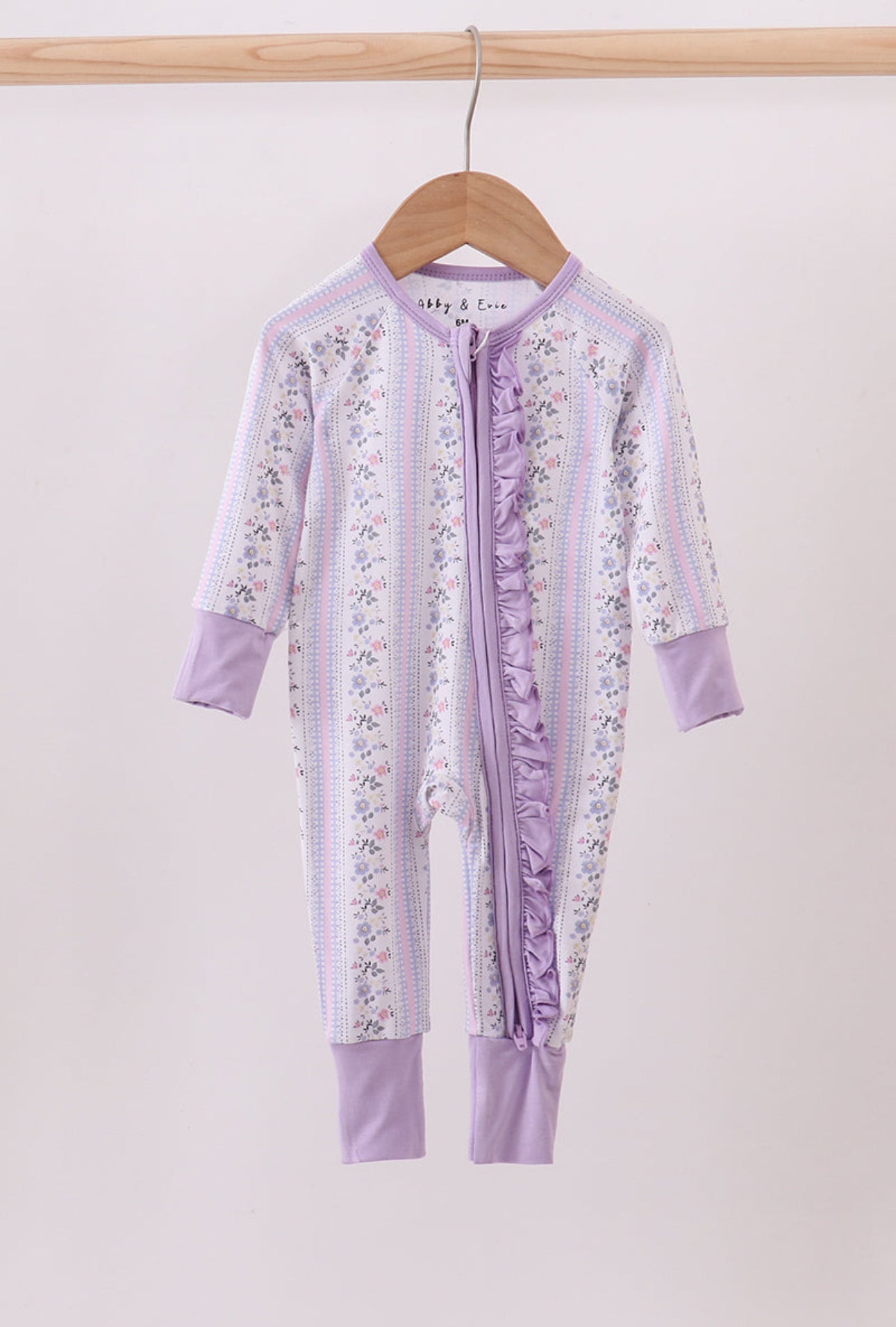 Lavender Meadow Ruffle Zip Pajama