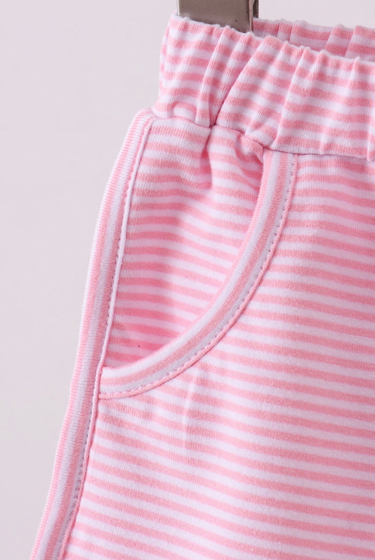 Bow Shorts - Pink Stripe