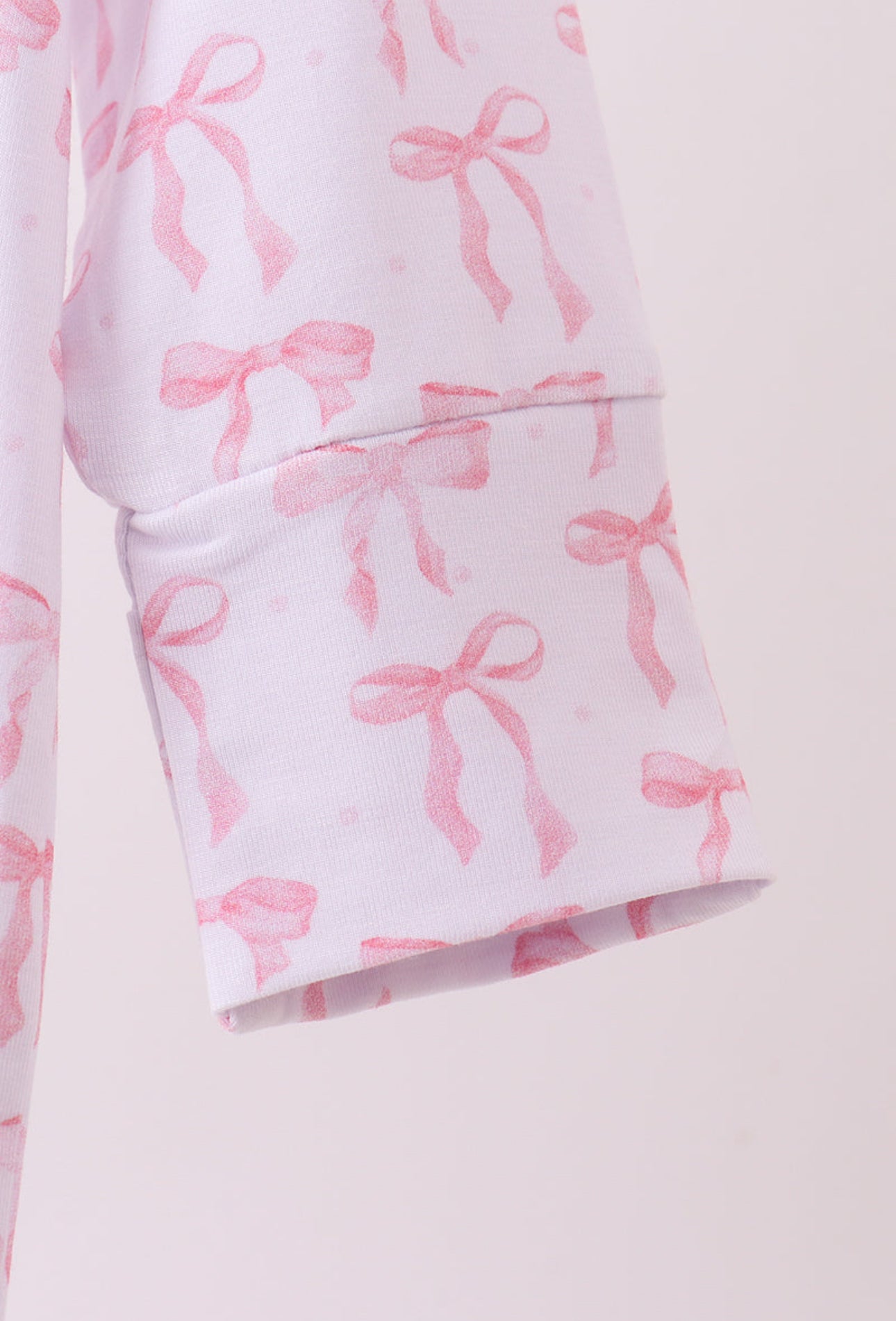 Pink Bow Ruffle Zipper Pajama