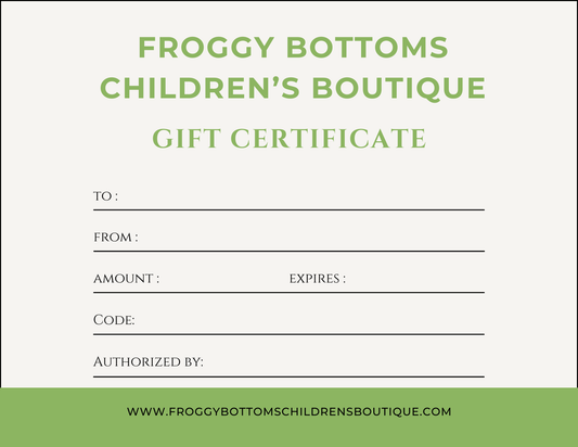 Froggy Bottoms Gift Card