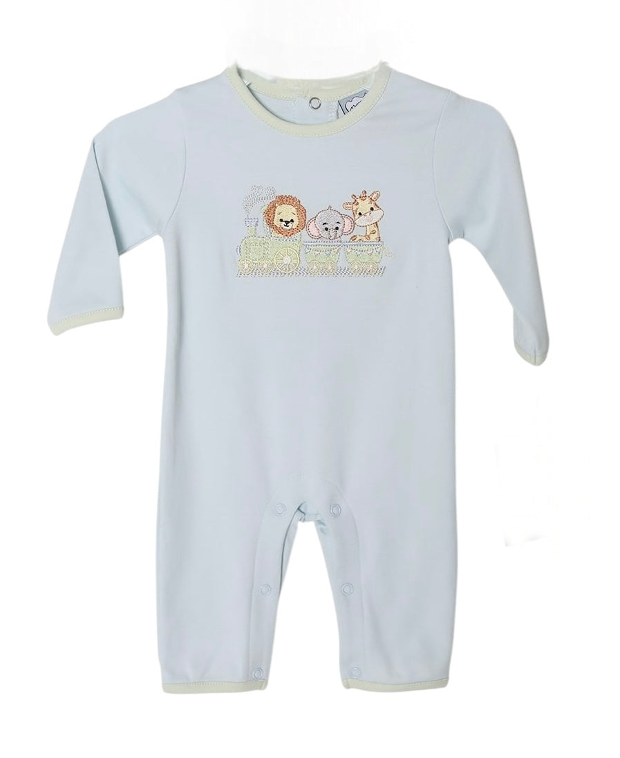 Three Sisters Zoo Train Boys Romper