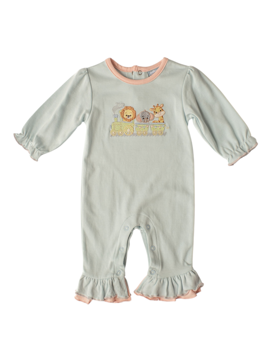 Three Sisters Zoo Train Girls Romper