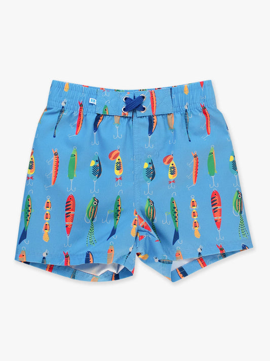 Boys Gone Fishin Swim Trunks: Blue