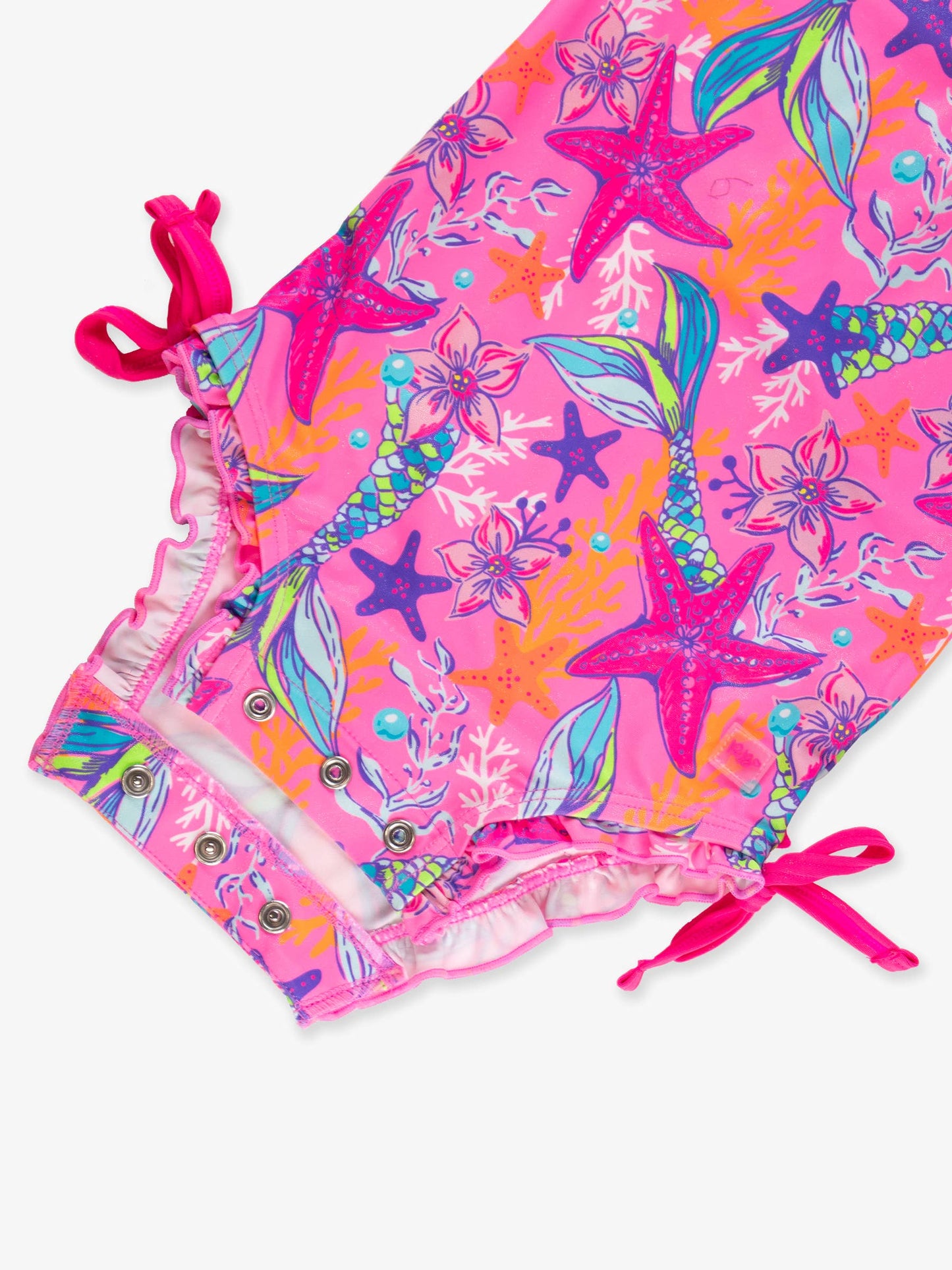 Neon Mermaid Ruffle Rash Guard