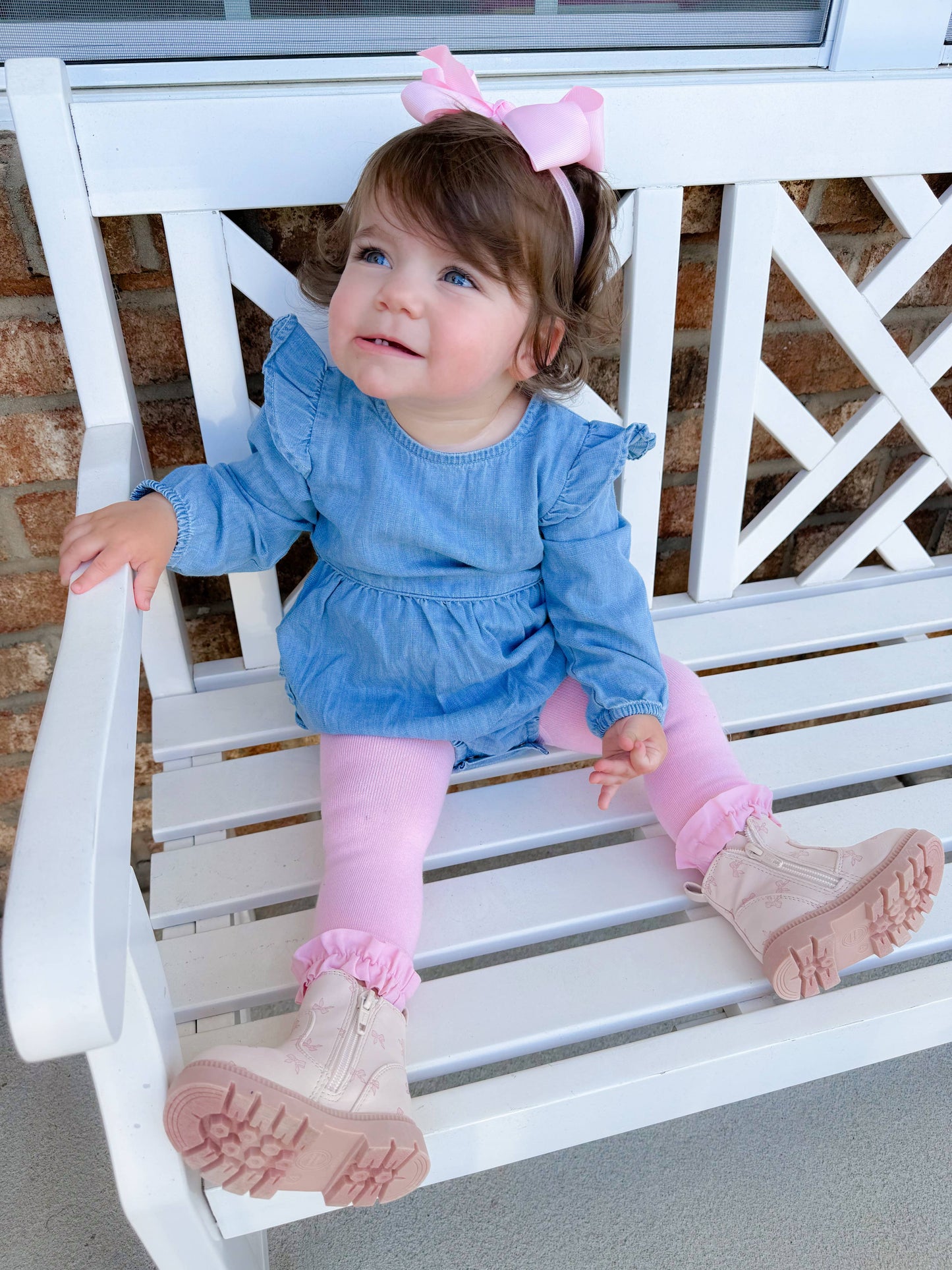 Pink Footless Ruffle Tights