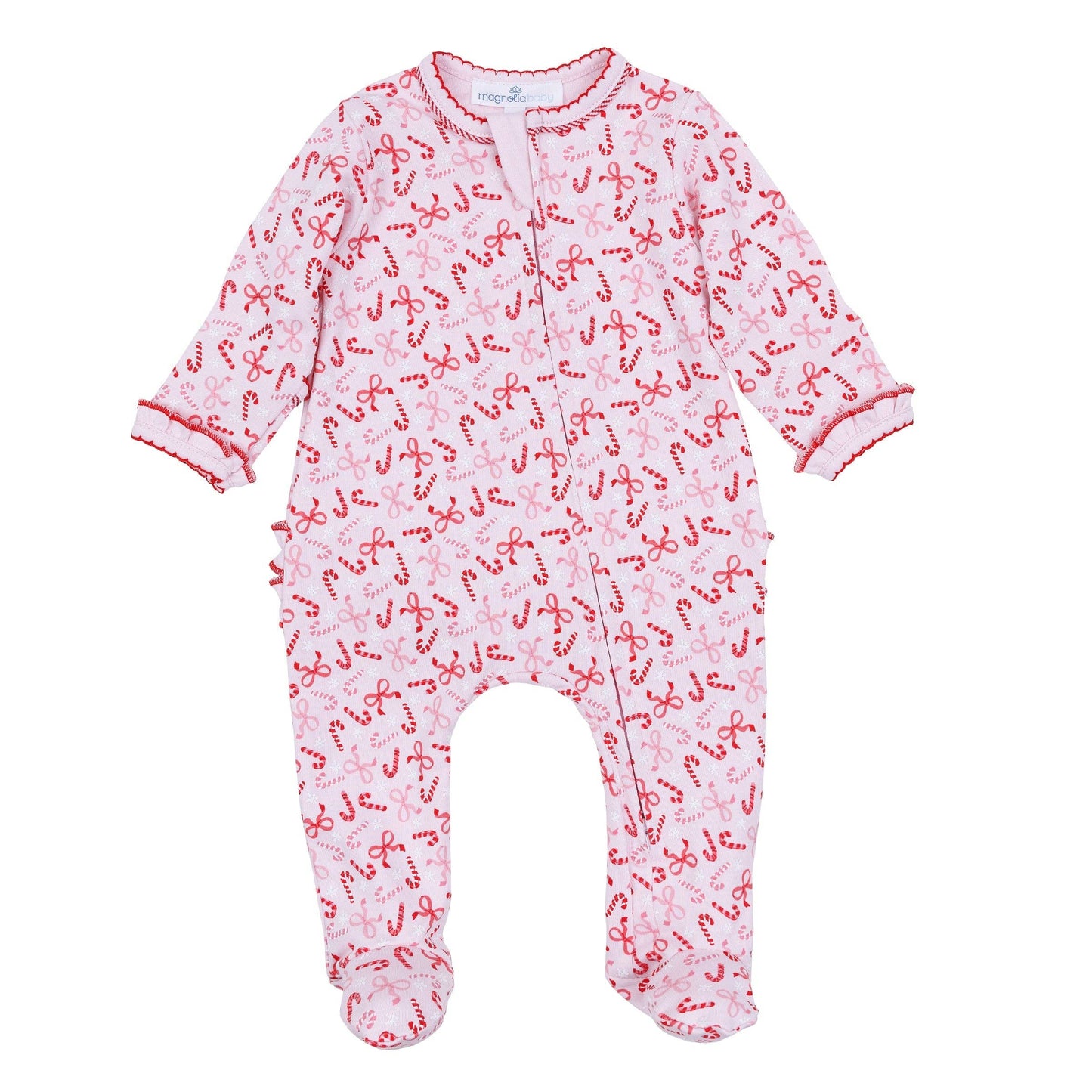 Candy Cane Lane Ruffle Footie