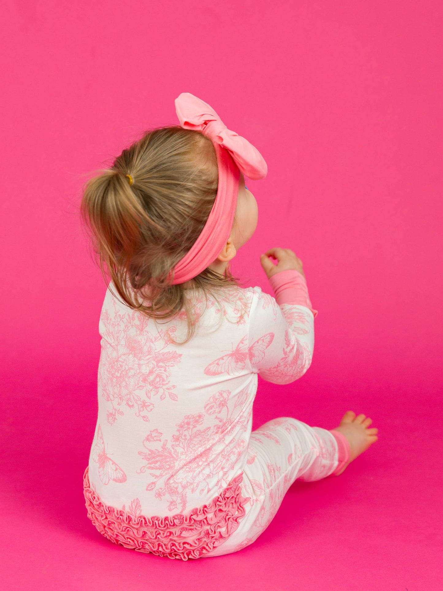Bamboo Pink Butterfly Garden Convertible Footie Pajama