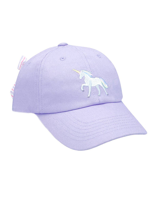 Bits & Bows  Rainbow Unicorn Bow Baseball Hat - in Purple
