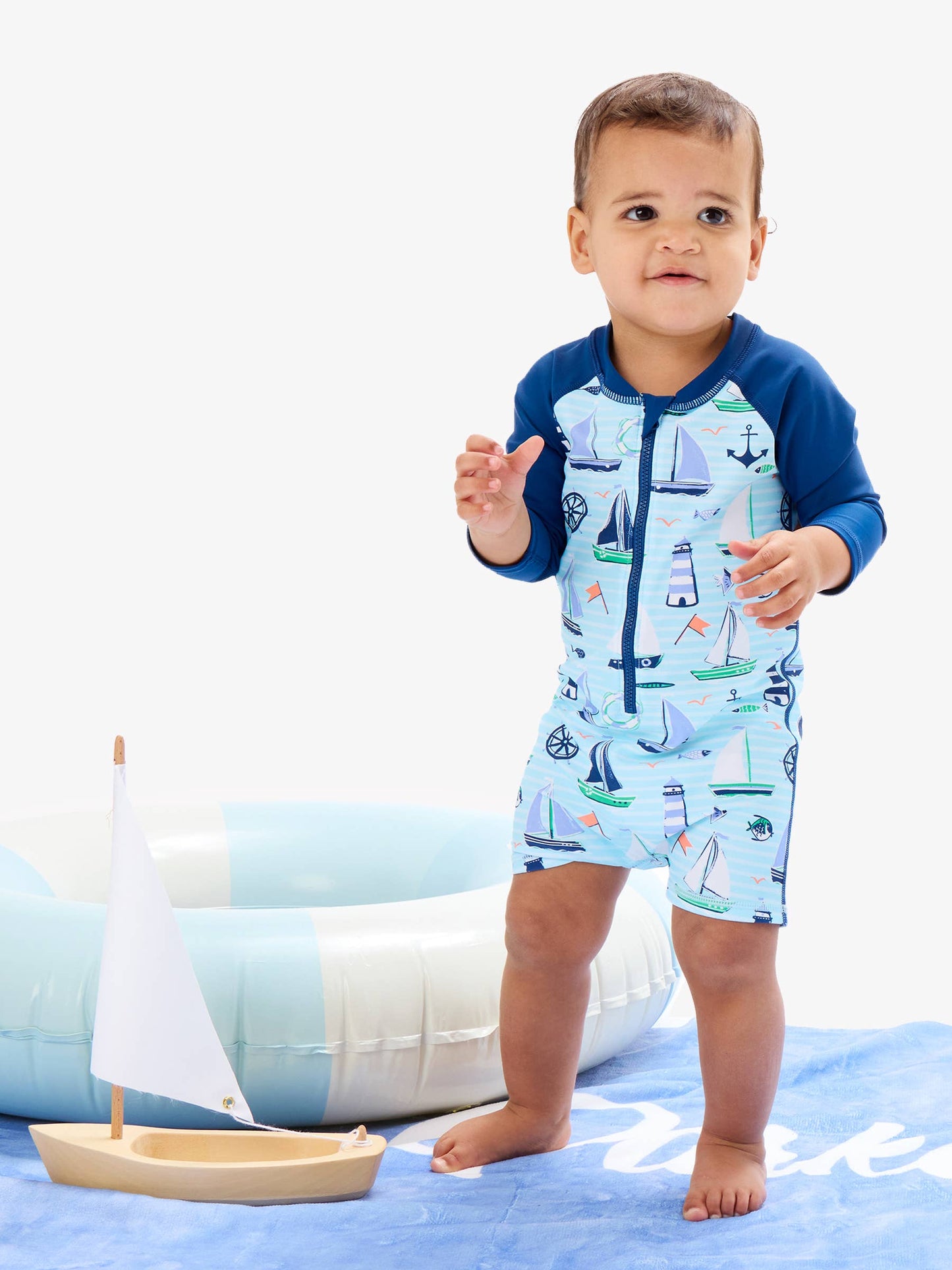 Sweet Sails Rash Guard Swim Romper