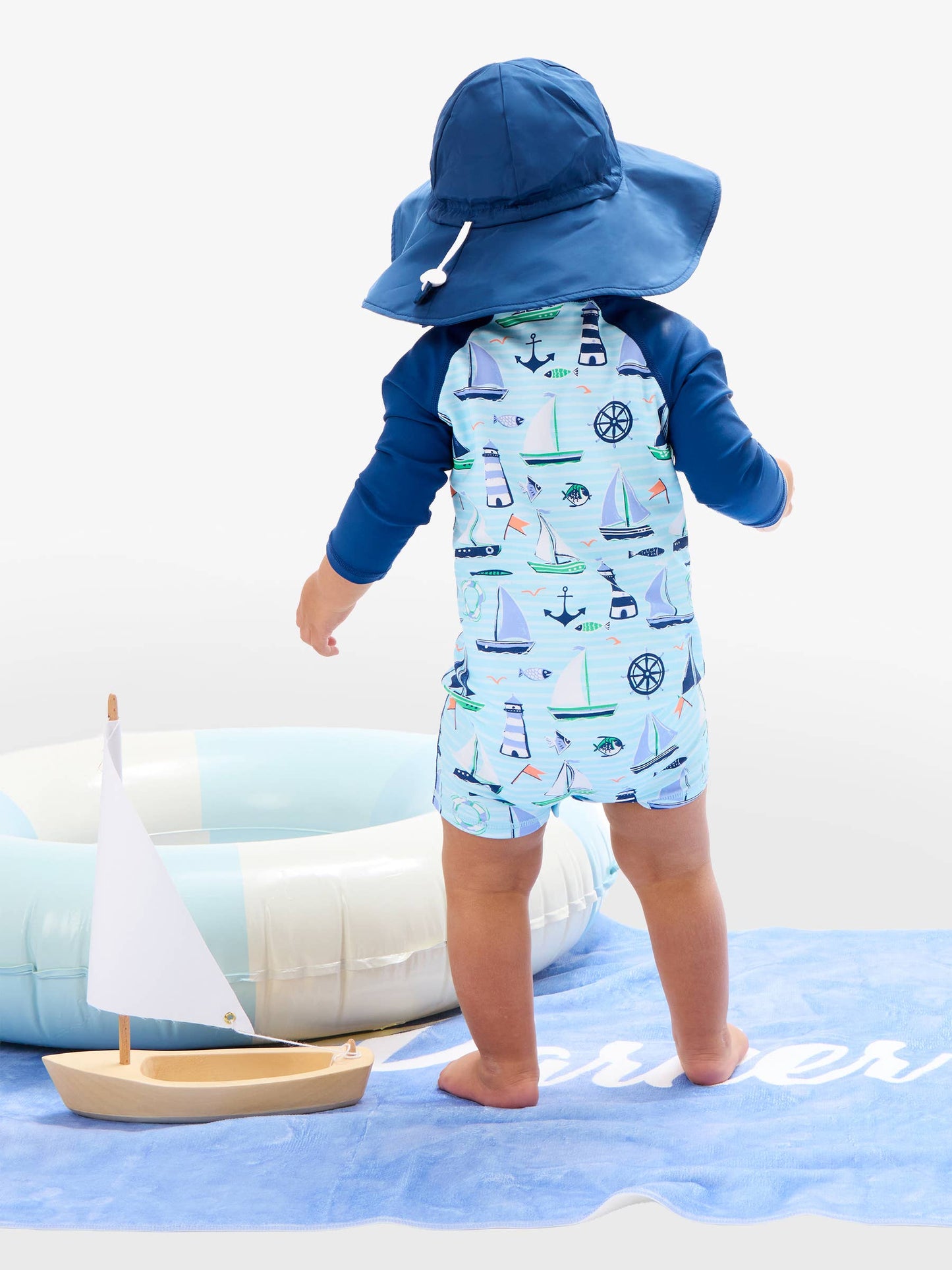 Sweet Sails Rash Guard Swim Romper