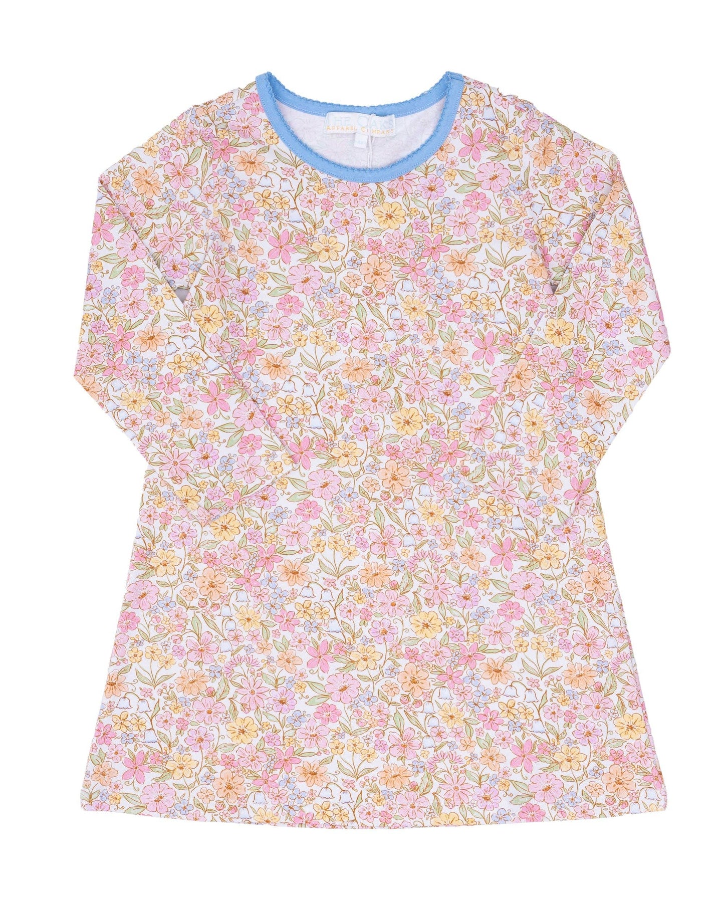 Mary Chase Watercolor Wildflower Long Sleeve Dress