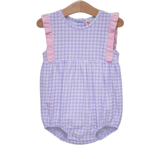 Evie Bubble - Lavender Gingham w/ Light Pink