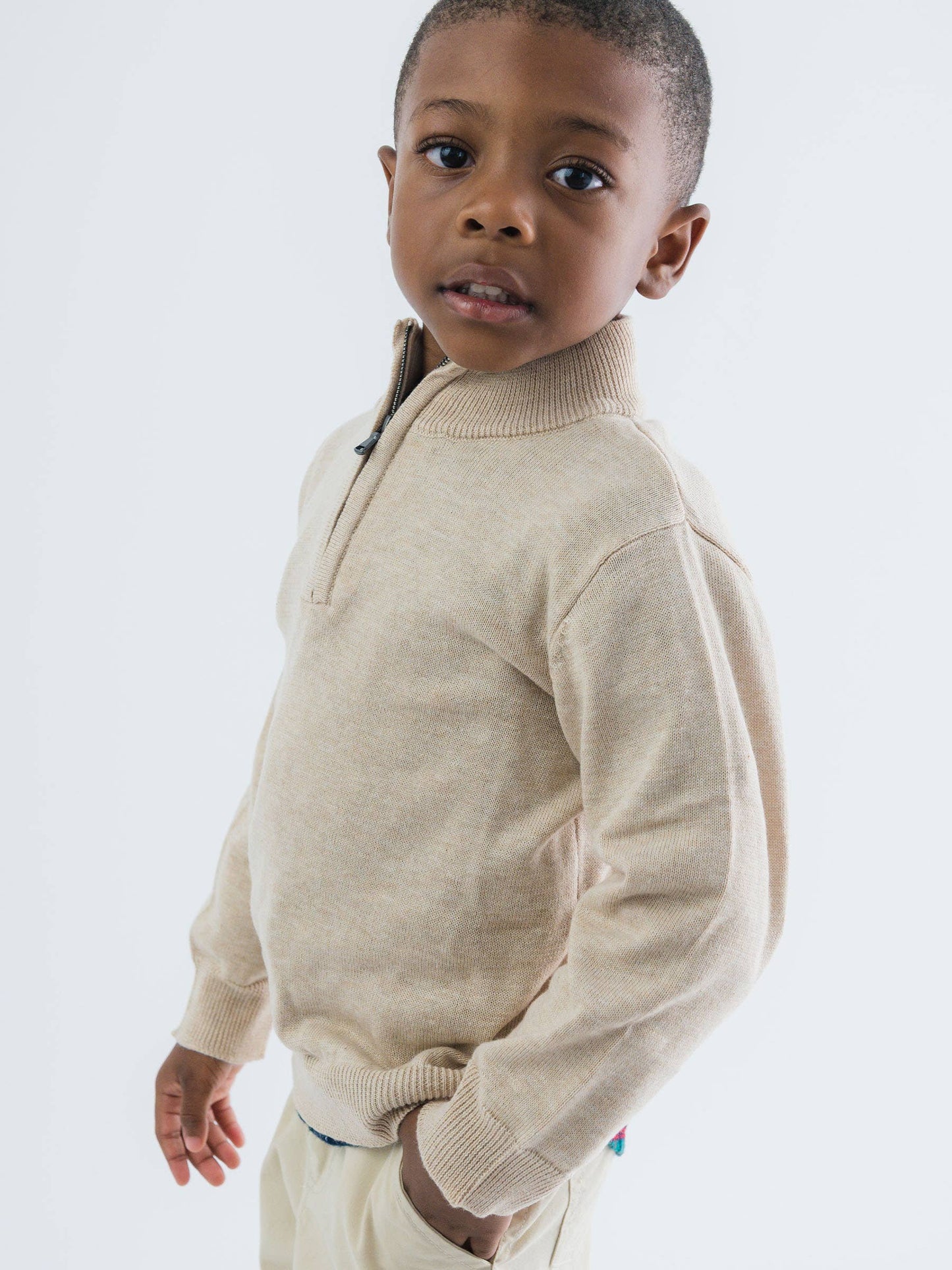 Heritage Quarter-Zip Sweater - Oatmeal