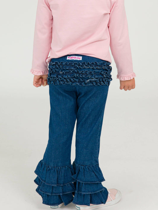 Girls Ruffle Flare Jeans