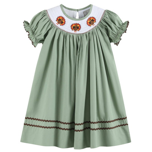 Sage Turkey Bishop Dress