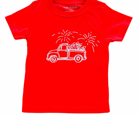 Red Patriotic Truck T-Shirt