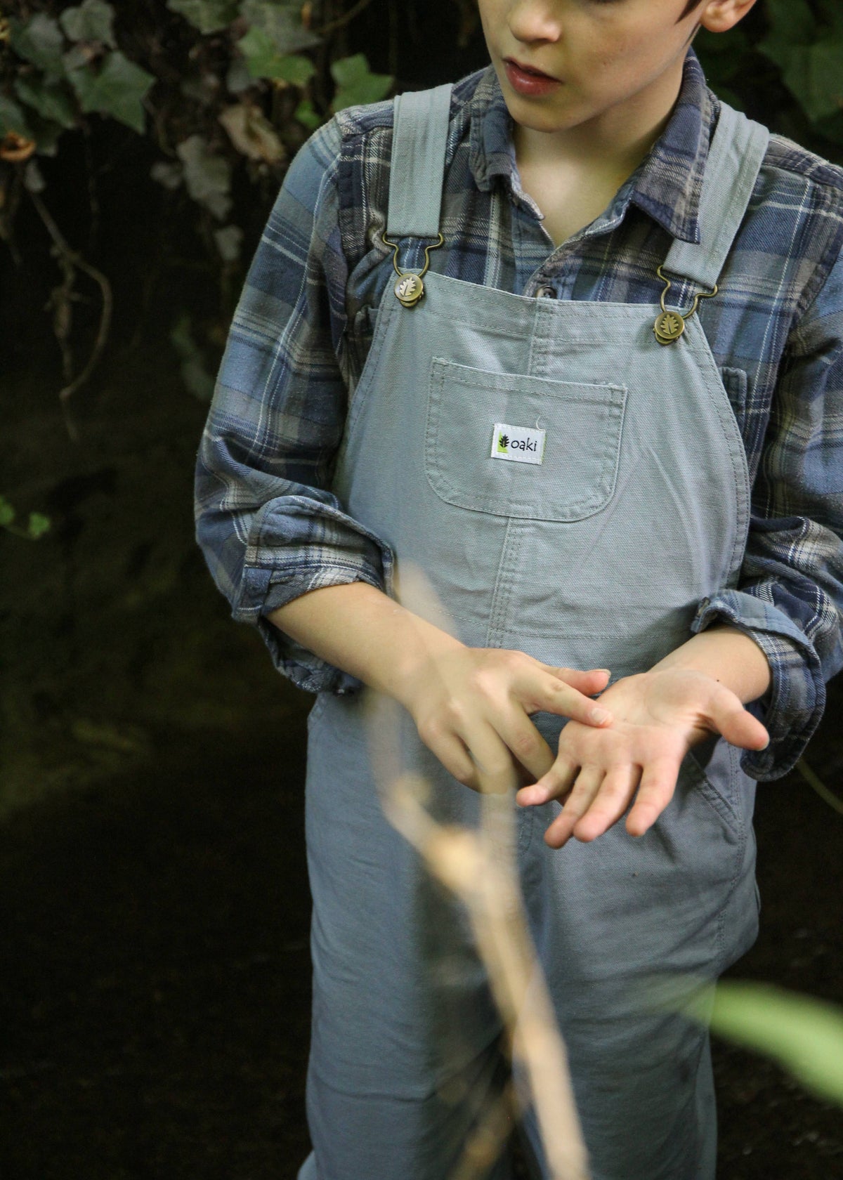 Oaki Duck Washed Cotton Overalls - Poppyseed Blue