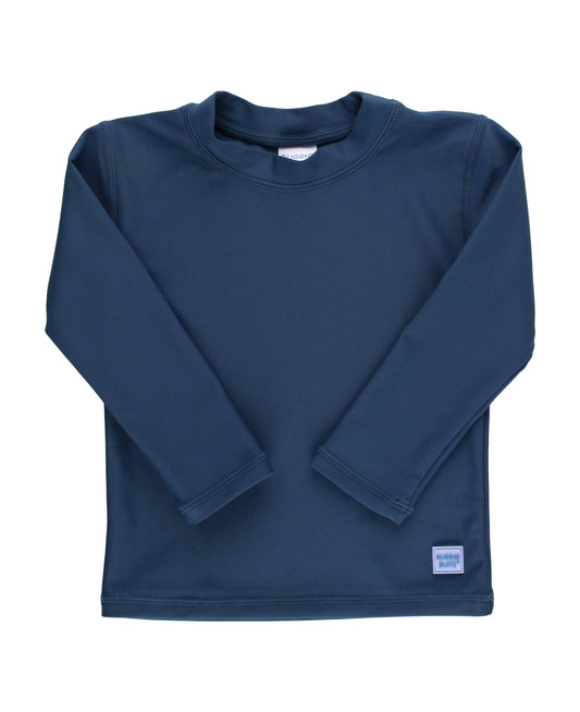 Boys Navy Long Sleeve Rash Guard: Blue