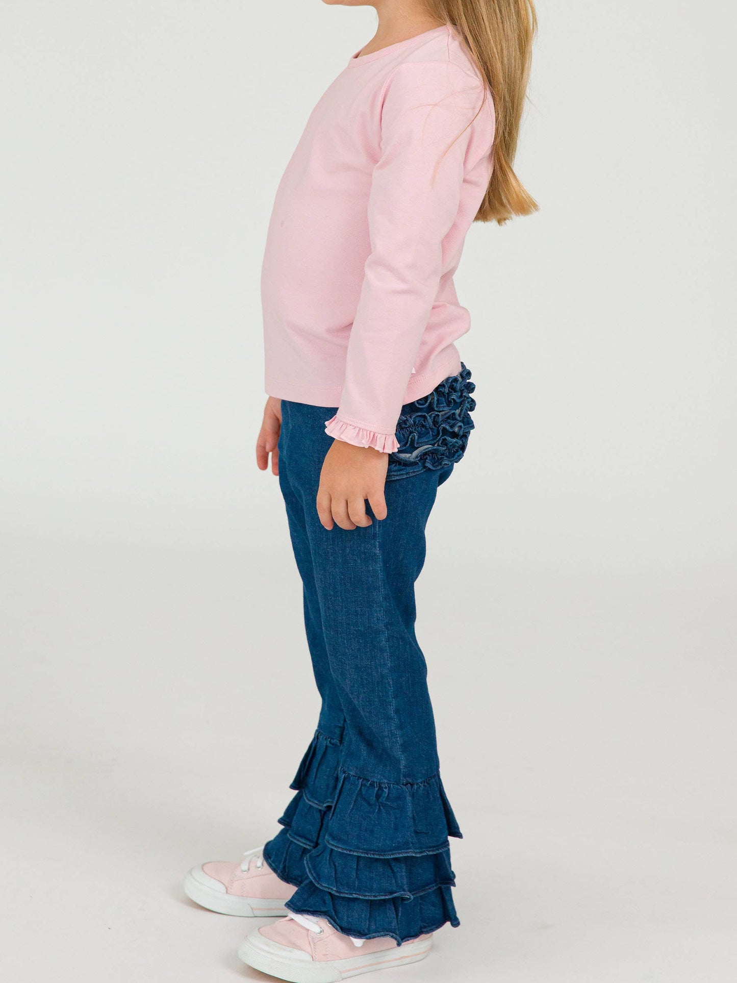 Girls Ruffle Flare Jeans