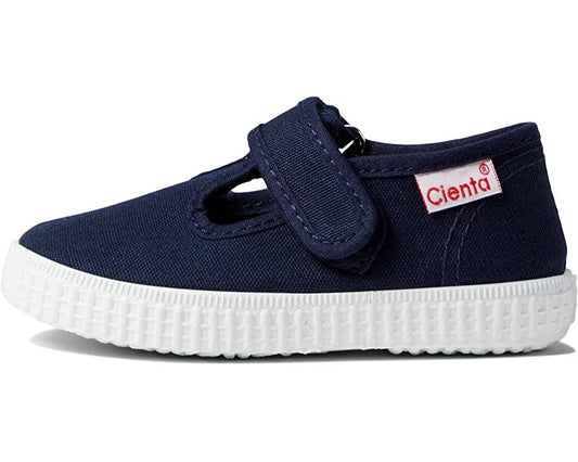 Cienta Velcro T-Strap - Navy